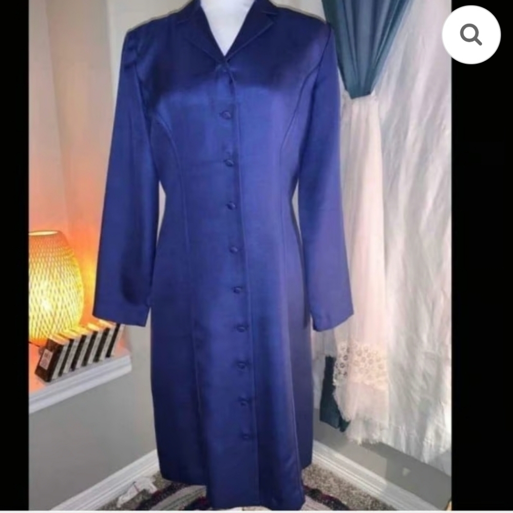 Wool Silk vtg lined long Suit Jacket Coat  Or Long Dress Lined mintcond